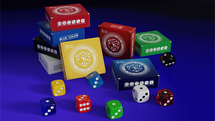 Regular Dice Set (9 Normal Dice) by IARVEL Magic (Transparent Blue)